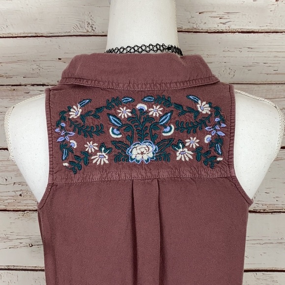 MUDD Purple Button Up Tank Small - Picture 5 of 10